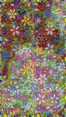 Güzel kumaş deseni. Yeşil renklerde. Raster illüstrasyonunda kusursuz çiçek deseni. Raster illüstrasyonu.