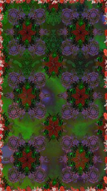 Bir sürü yeşil ve gri soyut çiçekli tropik, pürüzsüz bir desen. Küçük çiçekteki sevimli çiçek deseni. Varyete yeşili ve gri raster pürüzsüz çizim.