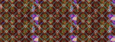 Patlayan çiçekler soyut olarak yerleştirilmiş. Raster deseni. Yumuşak, bahar çiçekleri kahverengi ve gri renklerde. Raster illüstrasyonu.