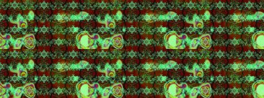 Küçük çiçekteki sevimli çiçek deseni. Yeşil ve kahverengi renkte çiçekler.