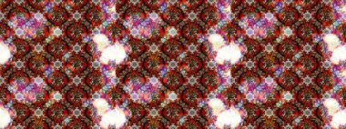 Çiçekli karalama şeklinde Raster çiçek deseni. Yumuşak, yaz çiçekli arka plan. Kahverengi ve kırmızı renkte çiçekler.