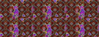 Raster çiçek desenleri çiziyor. Vadinin çiçekleri gri ve kahverengi renklerde.