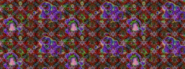 Sevimli çiçek raster deseni. Kırmızı ve kahverengi renkte çiçekler. Düz Çiçek Elementleri Tasarımı. Renkli Yaz Teması çizim şablonu.