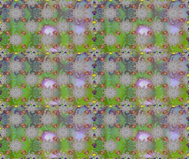 Küçük çiçekteki sevimli çiçek deseni. Yeşil ve gri renkte çiçekler.