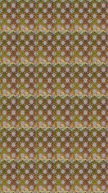 Düz Çiçek Elementleri Tasarımı. Kahverengi ve gri renkli çiçekler. Çiçekle kusursuz desen. Renkli Bahar Teması Kusursuz Arkaplan.