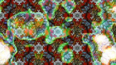 Eskiz tarzı yeşil ve kahverengi renkler. Raster illüstrasyonu. El yapımı çiçek ve bitki koleksiyonu. Şirin karalamalı çiçek desenli çizim. Raster illüstrasyonu.