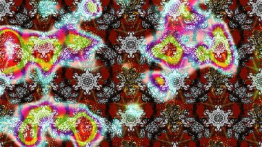 Çiçekli karalama şeklinde Raster çiçek deseni. Gri ve kahverengi renkli çiçekler. Nazik, sevimli çiçek arkaplanı..