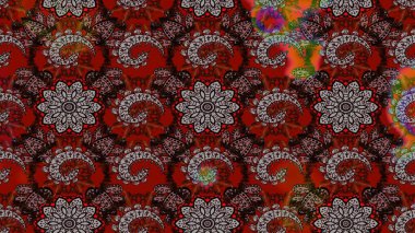 Anti-stres için soyut örnek sayfası. Kahverengi ve kırmızı renklerde. Raster illüstrasyonu.