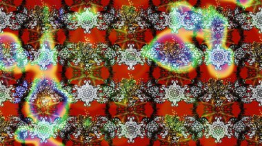 Gri ve kırmızı renkte çiçekler. Raster illüstrasyonu. El çizimi çiçekli soyut çizim deseni.