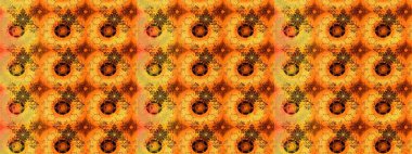 Küçük çiçekteki sevimli çiçek deseni. Raster deseni. Turuncu ve sarı renkli yaz çiçekleri. Raster illüstrasyonu.