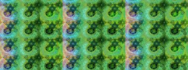 Soyut etnik raster çizim kalıbı. Çiçekler. Vadinin çiçekleri yeşil ve mavi renklerde.