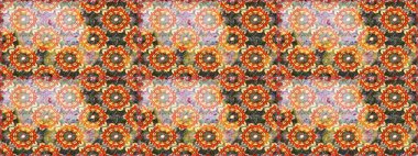 Doku arka planında altın duvar kâğıdı. Damask kusursuz yinelenen arkaplan. Turuncu renklerde altın element. Barok tarzında altın çiçekli süs..