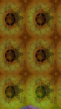 Süslü kumaş deseni. Raster illüstrasyonundaki çiçek desenli çizim. Renkli Bahar Teması eskiz kalıbı. Düz Çiçek Elementleri Tasarımı.