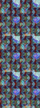 Raster illüstrasyonu. Klasik çiçek tasarımı elementleri. Mavi, kahverengi ve nötr kıvırcık çiçekler mavi, kahverengi ve nötr renklerde şekillenir.