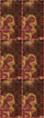 Düz Çiçek Elementleri Tasarımı. Kahverengi ve mor renkli çiçekler. Renkli Yaz Temalı Kusursuz Arkaplan. Raster illüstrasyonunda trendsiz çiçek deseni.