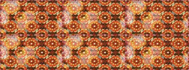 Klasik raster sarısı, kusursuz desen. Çiçek süsü kumaş deseni, cam, çiçek desenli altın elementli turuncu desenli metal..