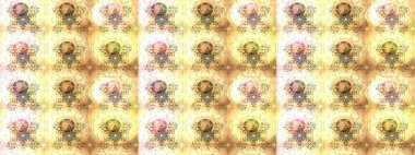 Suluboya çiçekli çiçek deseni. Raster illüstrasyonu. Bej ve nötr renklerde Asyalı tekstil.