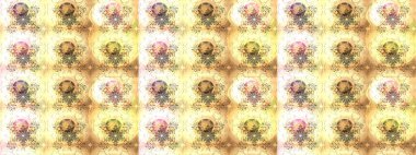 Suluboya çiçekli çiçek deseni. Raster illüstrasyonu. Bej ve nötr renklerde Asyalı tekstil.