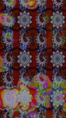 Kumaş, tekstil, duvar kağıdı baskısı için. Eski usul. Raster illüstrasyonu. Tomurcukları papatya çiçekleri olan sevimli bir çiçek deseni. Eskiz geçmişi. Miles Fleur, dandik süs.