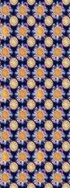 Soyut etnik raster kusursuz desen. Vadinin çiçekleri mavi ve nötr renklerde. Çiçekler..