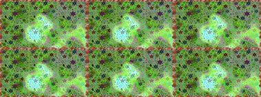 Tropik, dikişsiz çiçek deseni. Raster illüstrasyonu. Yeşil ve nötr renkte çiçekler.