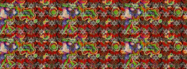 Sevimli çiçek raster deseni. Kırmızı ve kahverengi renkte çiçekler. Renkli Bahar Teması eskiz kalıbı. Düz Çiçek Elementleri Tasarımı.