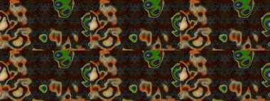 Kahverengi ve gri renkli şirin çiçek desenleri. Raster Modaya uygun kumaş deseni. Renkli Bahar Teması eskiz kalıbı. Düz Çiçek Elementleri Tasarımı.