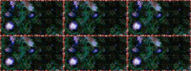 Küçük renkli çiçekler. Moda baskıları için zarif bir şablon. Küçük çiçekte güzel bir desen. Motley illüstrasyonu. Siyah ve mavi çiçekli bahar çiçekleri.