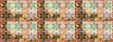 Raster illüstrasyonu. Tarafsız renklerde, altın elementlerle klasik, pürüzsüz desen.