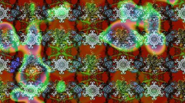 Raster düz çiçek çizim deseni. Kahverengi ve yeşil renkli çiçekler. Tasarım hediye paketi, tebrik kartları, posterler ve afiş tasarımı.