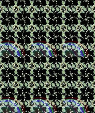 Nazik, narin çiçek arkaplanı. Siyah, nötr ve mavi renkte çiçekler. Raster çiçek desenli ve çiçekli..