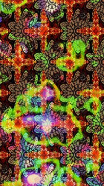 Çiçekli karalama şeklinde Raster çiçek deseni. Nazik, narin çiçek arkaplanı. Siyah ve kahverengi renkte çiçekler.