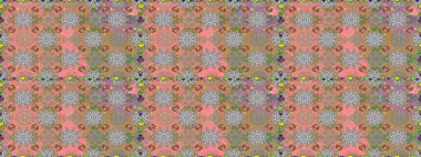 Raster illüstrasyonunda kusursuz çiçek deseni. Gri ve nötr renkte çiçekler.