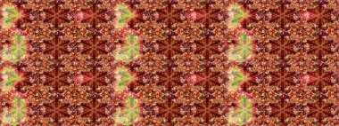 Kırmızı renkte geleneksel Arap dekoru. Duvar kâğıdı için altın süslü bir illüstrasyon. Çiçekli süslemeli, pürüzsüz bir desen. Doğu tarzında klasik tasarım öğesi. Süslü dantel iz sürücü.