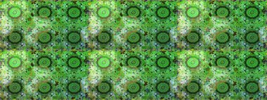 Soyut duvar kâğıdı, ambalaj dekorasyonu. Altın kar taneleri basit, pürüzsüz desen. Yeşil renkli Raster altın deseni. Kışın sembolü, Mutlu Noel tatili, Mutlu yıllar 2019.