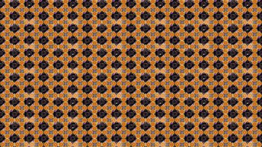 Çiçekli karalama şeklinde Raster çiçek deseni. Yumuşak, bahar çiçekli arka plan. Siyah ve turuncu renkli çiçekler.