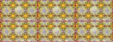 Tarafsız ve bej renklerde karalamalı çiçeklerle kusursuz çiçek deseni. Raster illüstrasyonu.