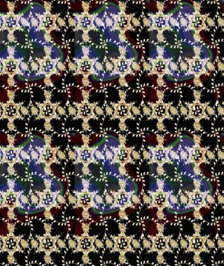 Çiçekli karalama şeklinde Raster çiçek deseni. Siyah renkli çiçekler. Nazikçe, güzel çiçek arkaplanı..