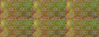 Ağaç dallı bahar çiçekleri ile desen, yeşil ve kahverengi renkler ile çiçek silueti. Raster deseni.