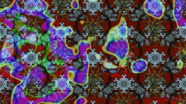 Güzel kumaş deseni. Raster illüstrasyonundaki çiçek desenli çizim. Renkli Bahar Teması eskiz kalıbı. Düz Çiçek Elementleri Tasarımı.