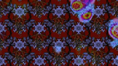 Küçük kahverengi ve kırmızı çiçekli oldukça eski bir besin torbası deseni. Millefleur 'lar. Tekstil, kumaş, kapaklar, duvar kağıtları, baskı, paket, koleksiyon defteri, örgü, dekupaj için çiçek arkaplanı..