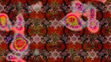 Modern stil dokusu. Çiçek desenli raster, kahverengi ve kırmızı çizgi grafik deseni soyut raster arkaplan.