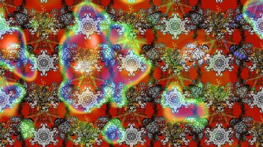 Düz Çiçek Elementleri Tasarımı. Çiçeksel fantezi tasarımı ve parlak bir arka plan çizimi. Renkli Bahar Teması çizim şablonu.