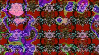 Çiçek desenli eskiz, yaz çiçekleri. Renkli Bahar Teması eskiz kalıbı. Düz Çiçek Elementleri Tasarımı. Kırmızı ve kahverengi renkte çiçekler.