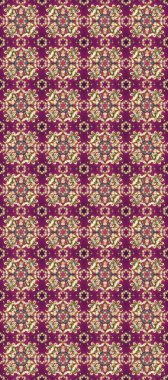 Mor, bej ve kahverengi renklerde altın elementlerle kusursuz desen. Klasik raster sarısı, kusursuz desen. Klasik klasik klasik arka plan. Geleneksel oryantasyon süsü.