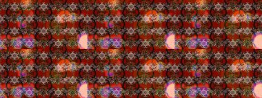 Raster deseni. Kahverengi, kırmızı ve bej renkli yaz çiçekleri. Küçük çiçekteki sevimli çiçek deseni. Raster illüstrasyonu.