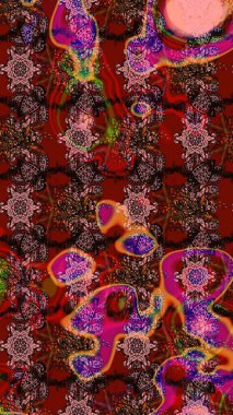 Eskiz arkaplan modeli. Vadinin çiçekleri kahverengi, kırmızı ve pembe renklerde. Raster - stok. Suluboya, elle çizilmiş.