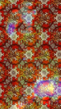 Vadinin çiçekleri kahverengi, kırmızı ve bej renklerinde. Çiçeksel çizim kalıbının çizimi.