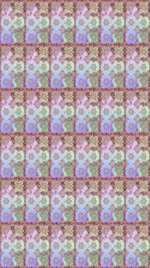 Renkli Bahar Temalı Kusursuz Arkaplan. Raster illüstrasyonu. Karalama çiçeği. Güzel kumaş deseni. Düz Çiçek Elementleri Tasarımı. Zentangle soyut çiçekleri.