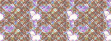 Şirin çiçekli eskiz deseni ve nötr ve gri renklerde yapraklar, suluboya çiçek deseni, duvar kağıdı, kart veya kumaş için fayanslı. Raster illüstrasyonu.